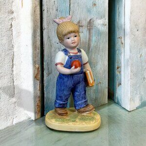 1985 Vintage Denim Days 1513 Debbie School Days Figurine By Homco